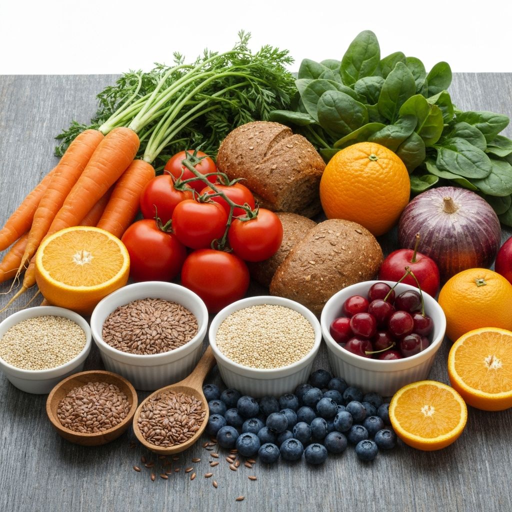 Variety of nutritious whole foods