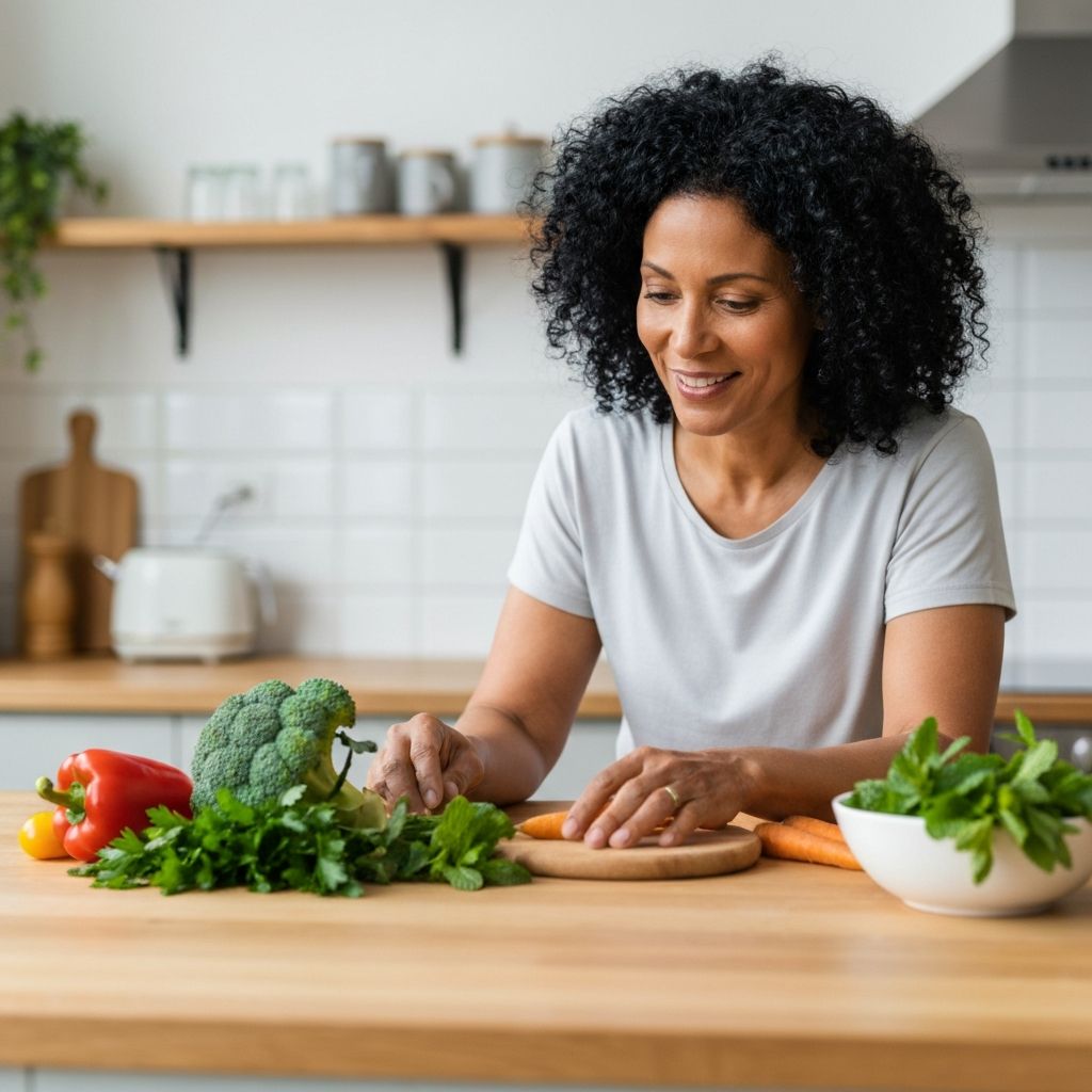 Person reviewing nutritional food choices