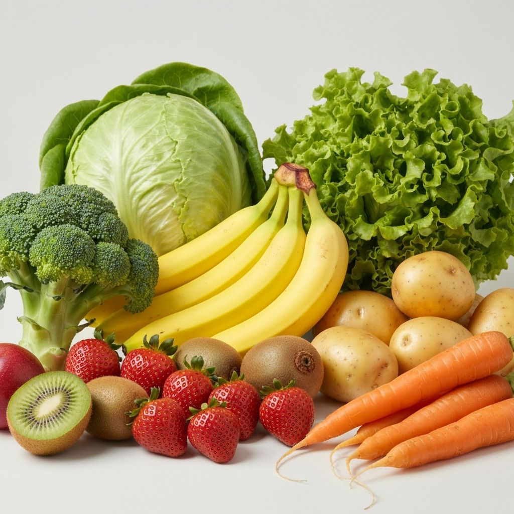 Fresh fruits and vegetables representing healthy lifestyle